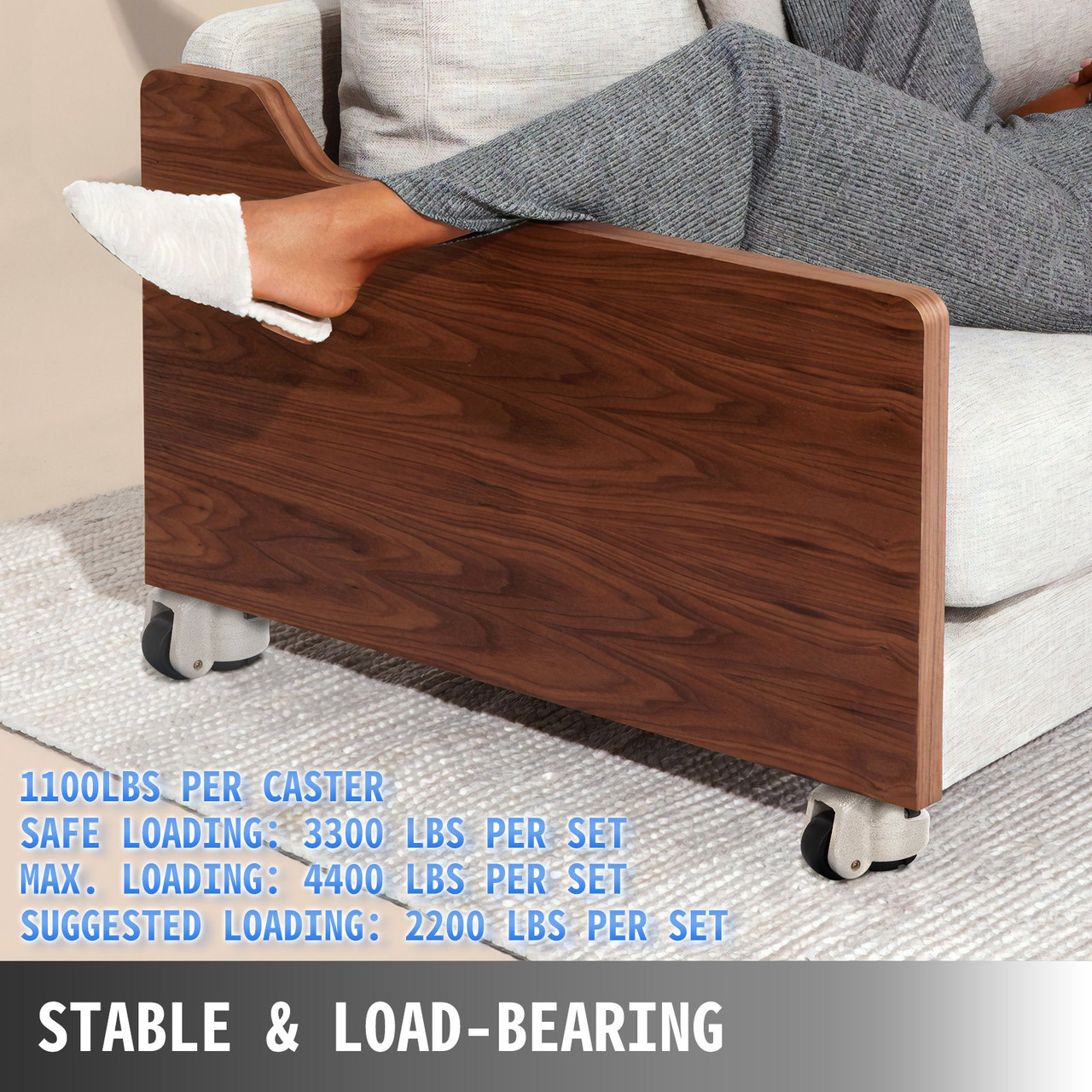 Gd-80s Set Of 4 Leveling Casters High Wearability Footmaster Caster Flexible