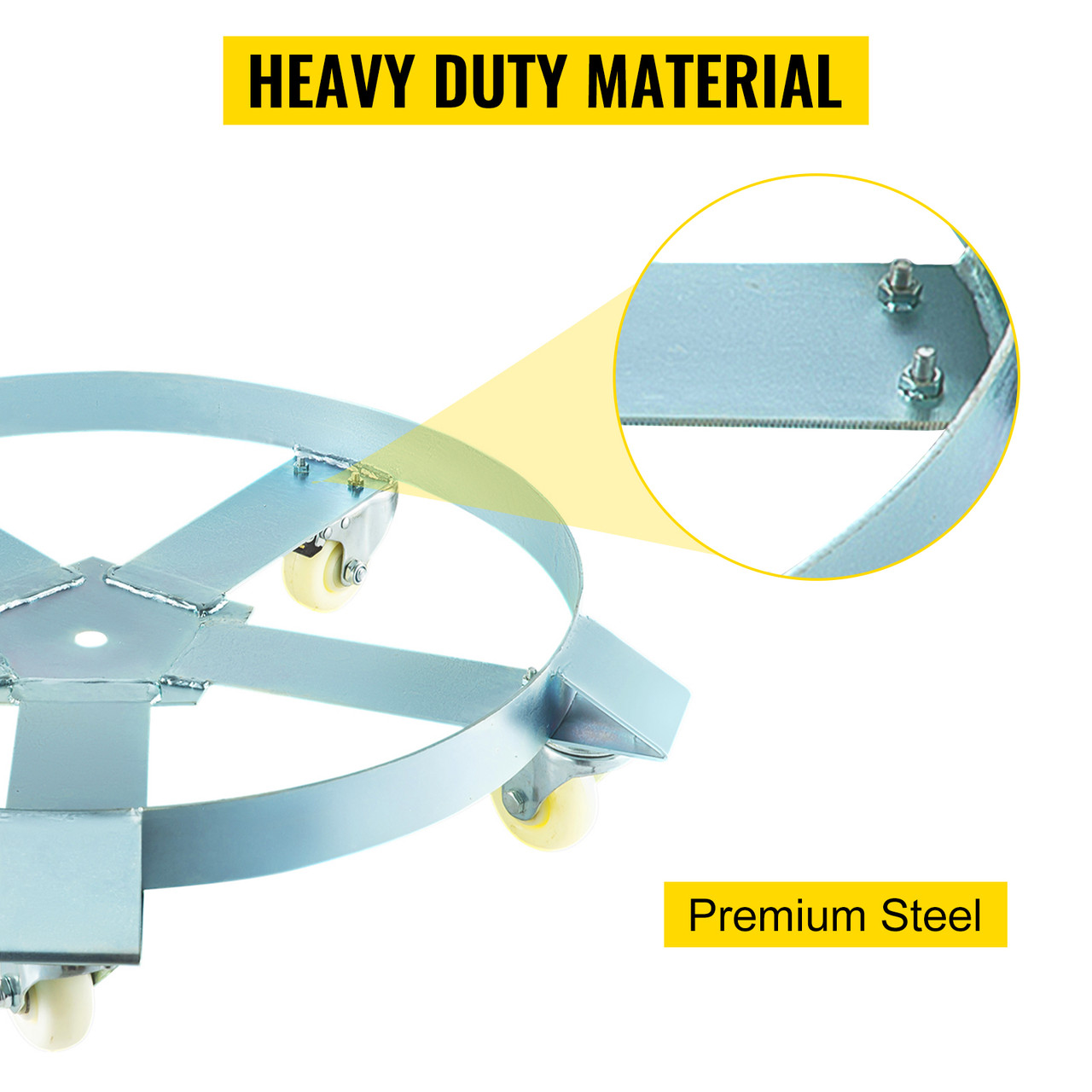 Drum Dolly 55gallon 5 Swivel Casters Heavy Duty Steel