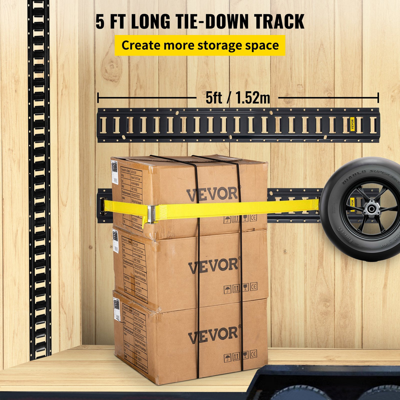 E Track Tie Down Rails 4PCs 5-Feet E Track Rails Enclosed Cargo Trailer