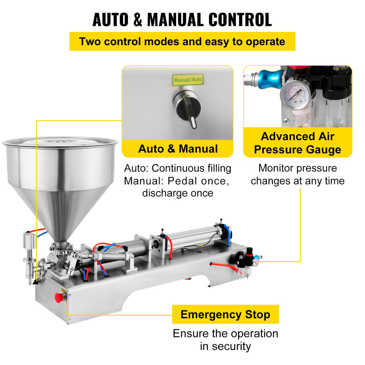 100-1000ml Liquid Filling Filler Machine Pneumatic Paste Oil Fluid Viscosity