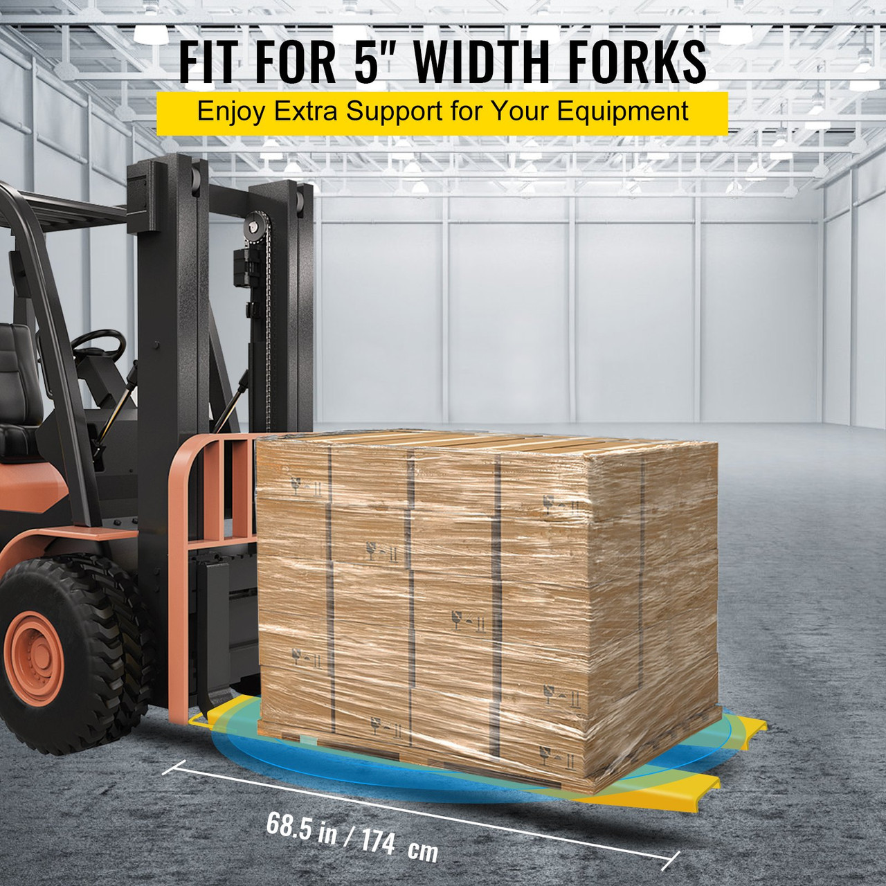 Pallet Fork Extensions Forklift Extensions 72x5.8inch for Forklift Truck Loaders