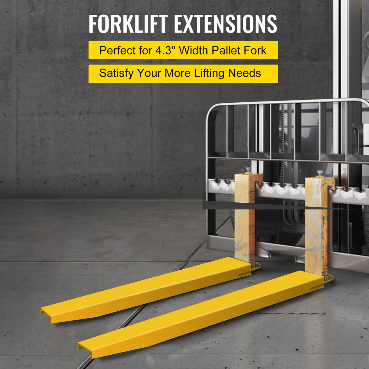 60''x5'' Fork Extensions Pallet Forklift Extensions Truck Loaders