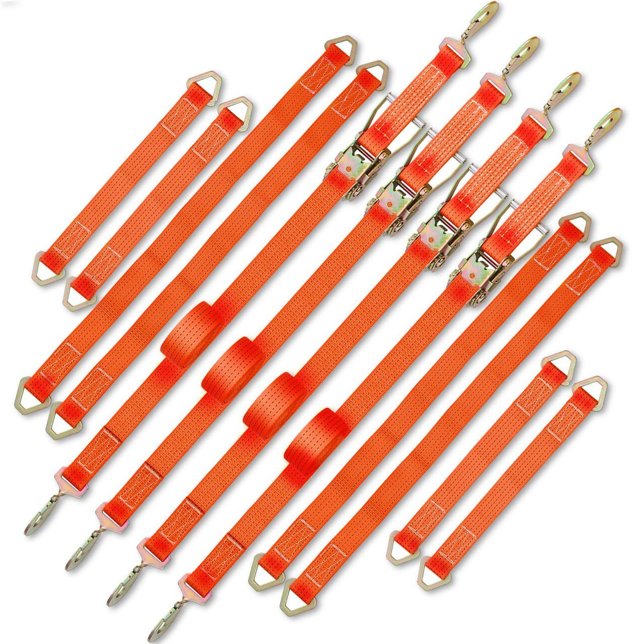 Ratchet Tie Down Strap Ratchet Strap 15.6 Ft 2 In Orange 12pcs Fastening