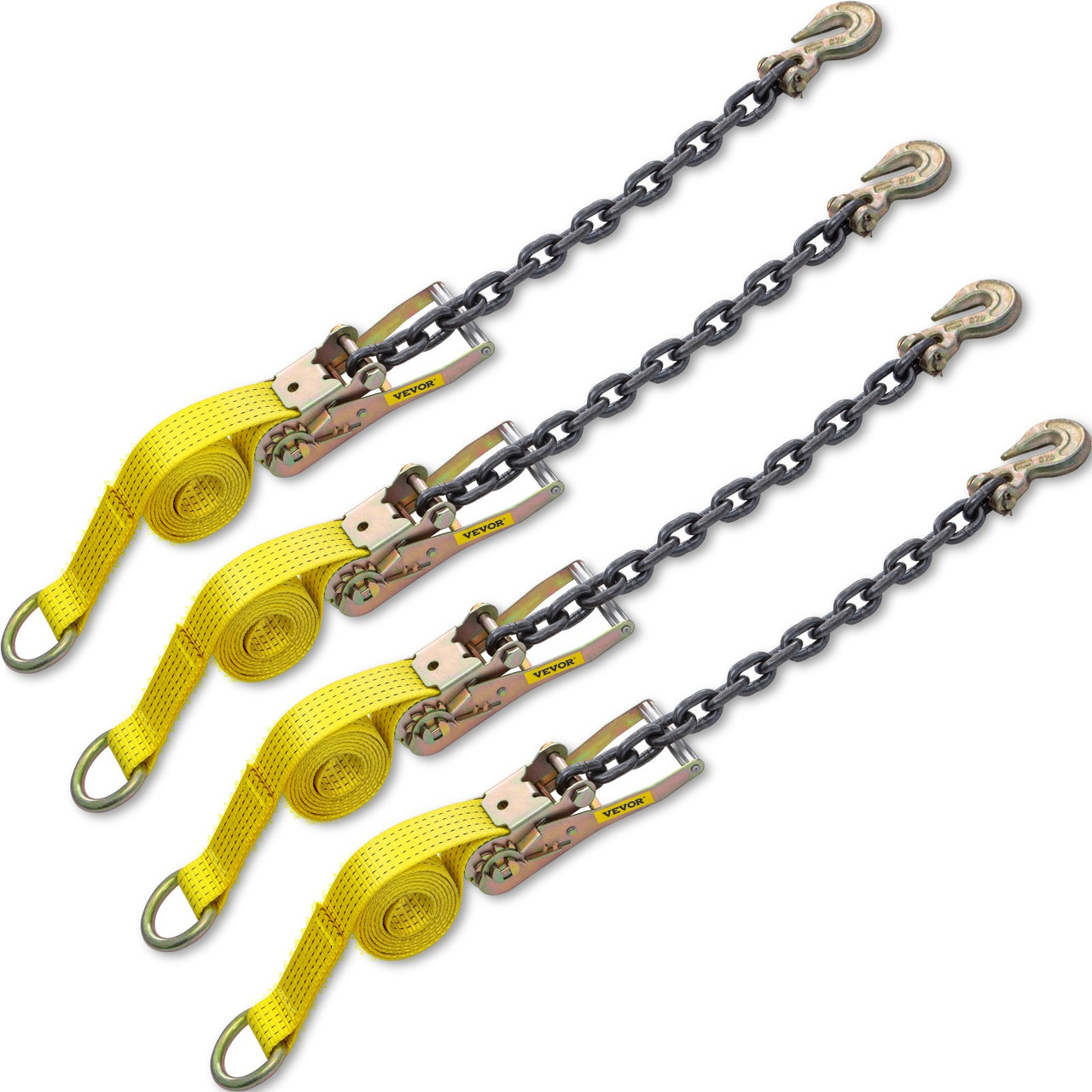 Ratchet Tie Down Strap Ratchet Strap 9.8FT x 2in Yellow 4pcs Fastening