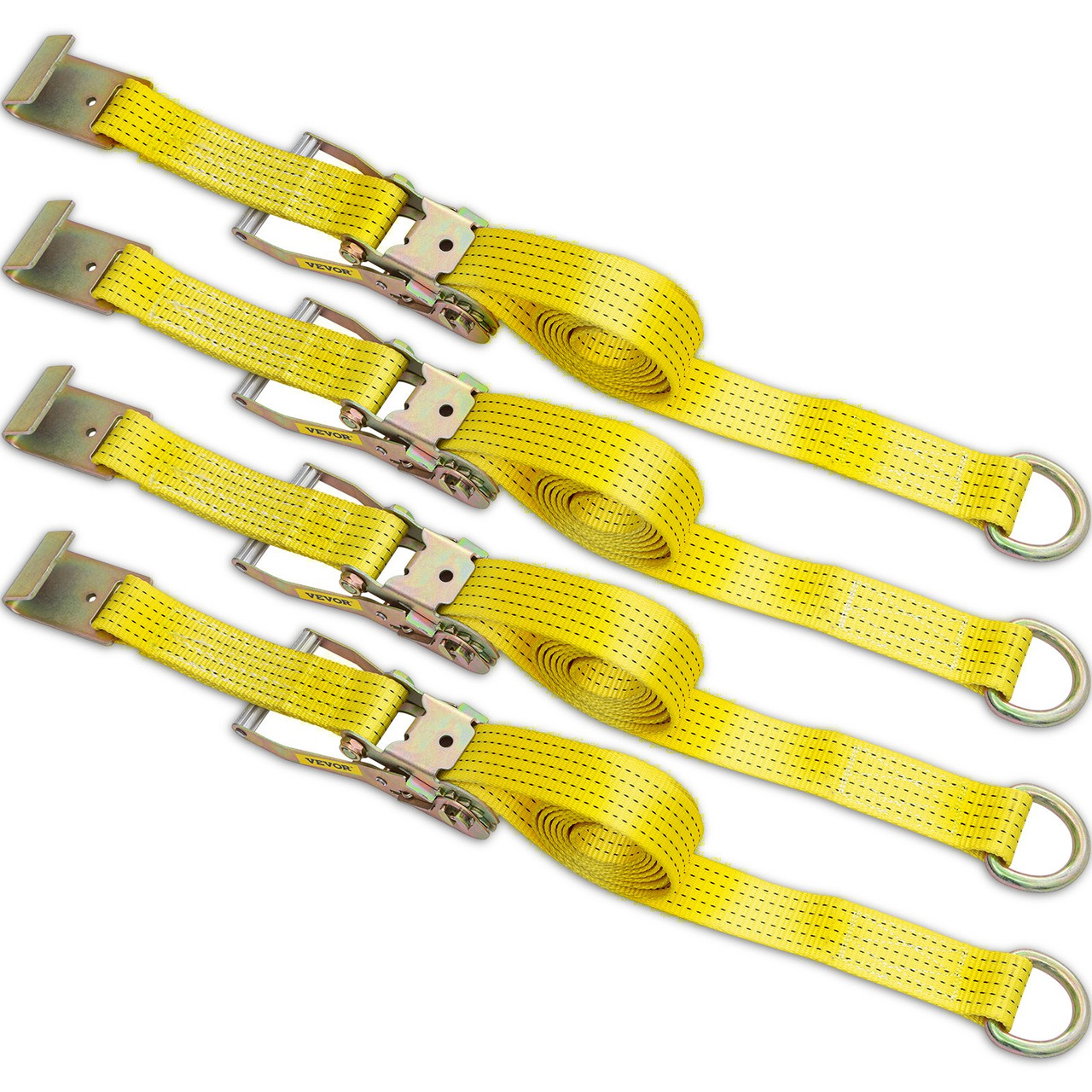 Ratchet Tie Down Strap Ratchet Strap 9.8FT x 2in Yellow 4pcs Fastening