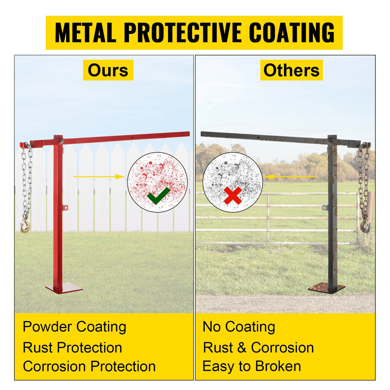 Post Puller Fence Post Puller 42" Long Lifting Chain Fence Post Remover