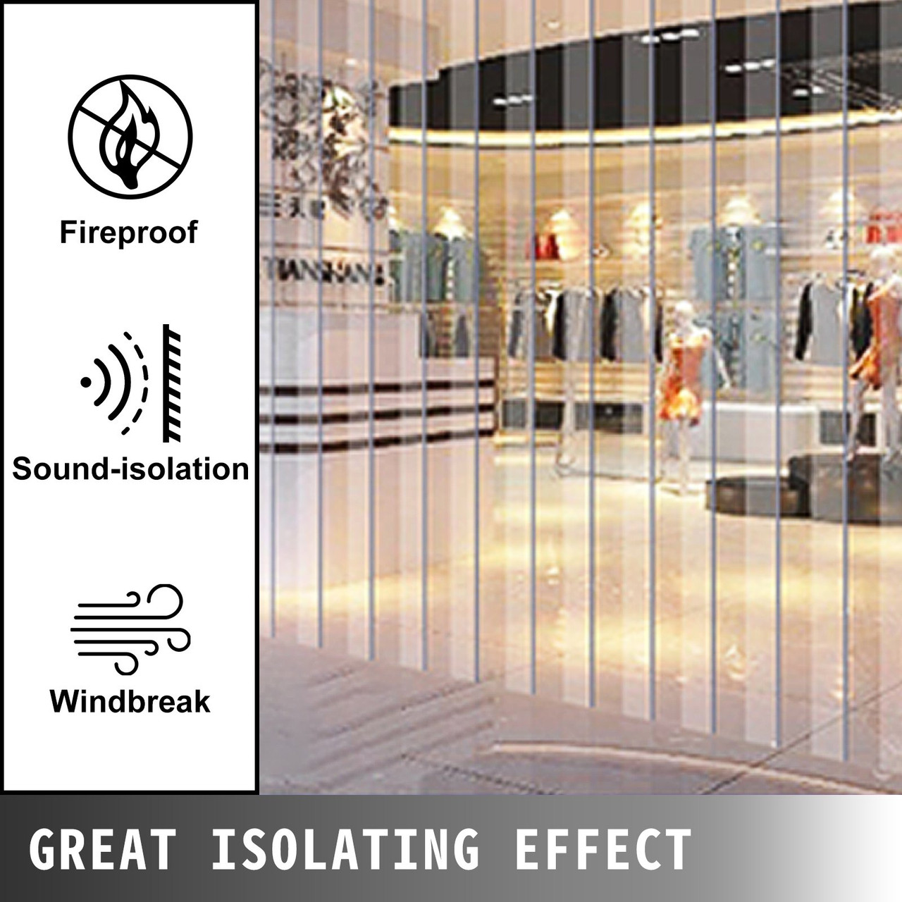 24PCS PVC Strip Curtain 96in (8 ft) Width x 84in (7 ft) Height, Vinyl Door Strips Strips 2mm Thickness, Plastic Door Curtain with 5cm Overlap, for Freezer Doors Warehouse Doors