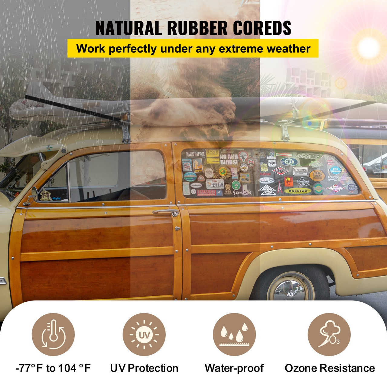 Natural Rubber Bungee Cords 11 Pack 9", 21 Pack 15", 21 Pack 21" w/ S Hook