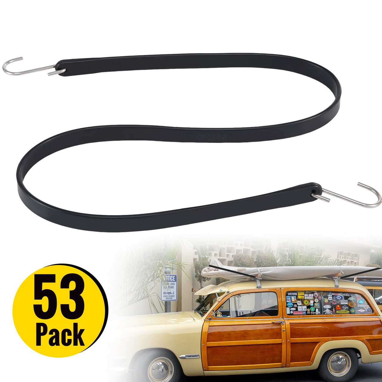 Rubber Bungee Cords Rubber Trap Straps EPDM 53 Pack 31" Long with S Hooks