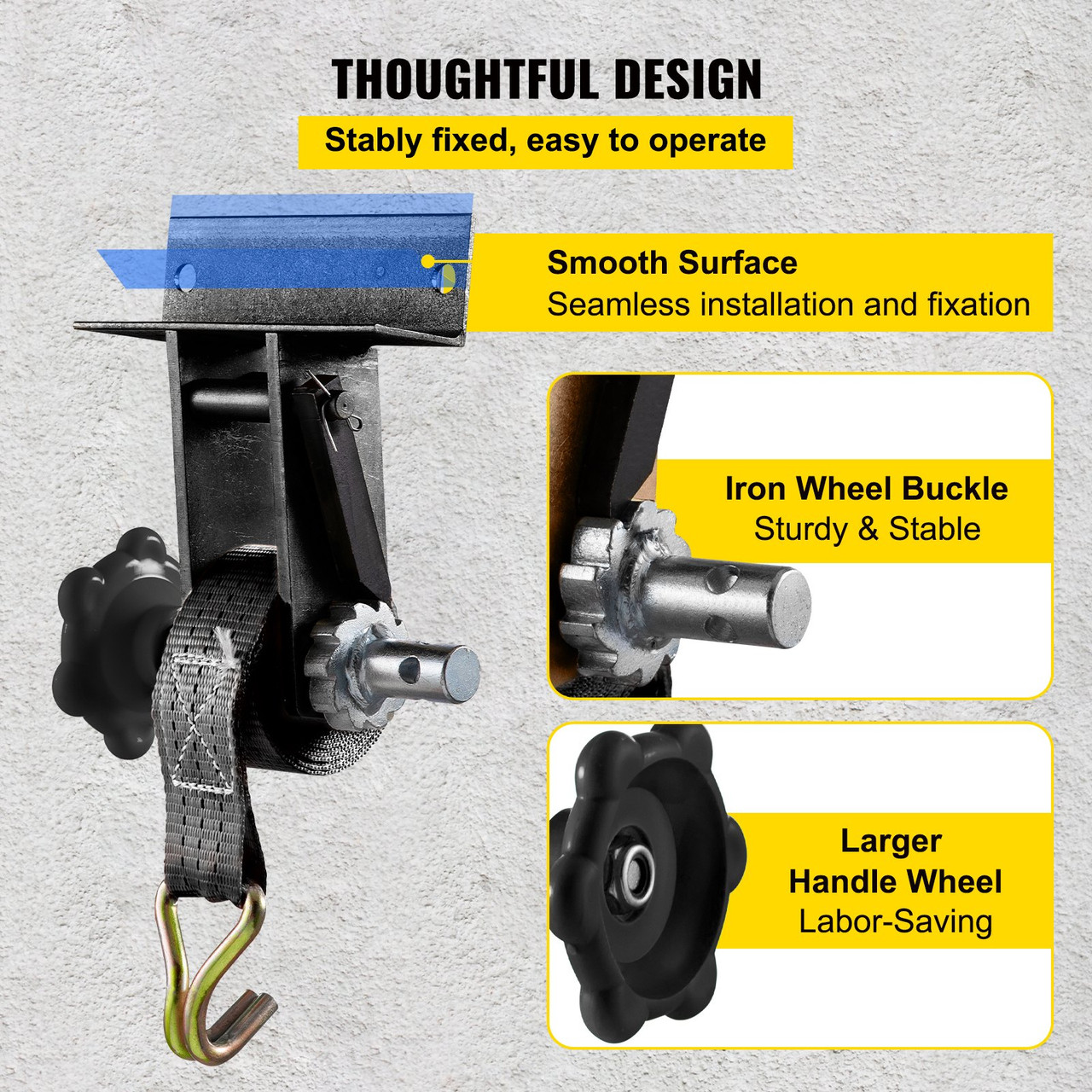 1.5 Inch OD Round Pipe Steel Mounting Frame, Yellow Zinc Plated Steel Frame Right Angle Mounting Bracket with Polyester Strap, for Square Tubing and Angle Iron