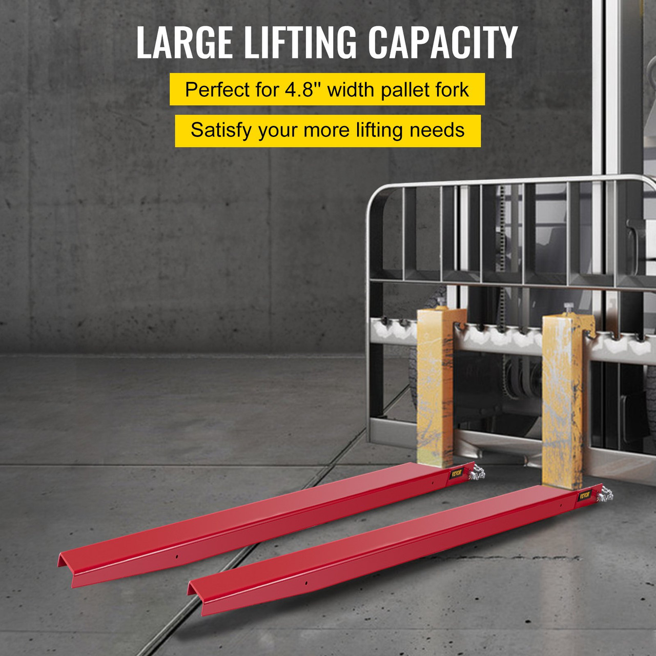 Pallet Fork Extensions Forklift Extensions 59.8'' x 5'' for Loaders Truck