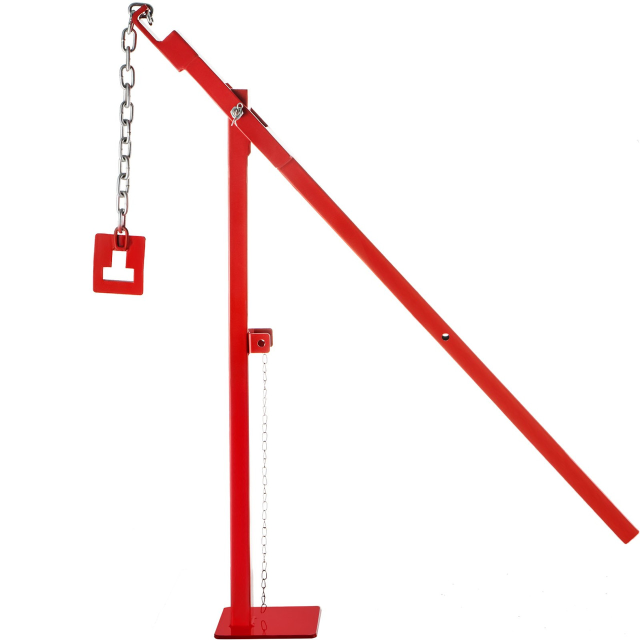 T Post Remover Puller, 15 3/4" Long Chain T Post Puller, 32" Standing Frame Fence Post Puller Set with Lifting Chain Puller, T Stake Puller for Round Fence Posts, Metal, Sign Posts & Tree Stump