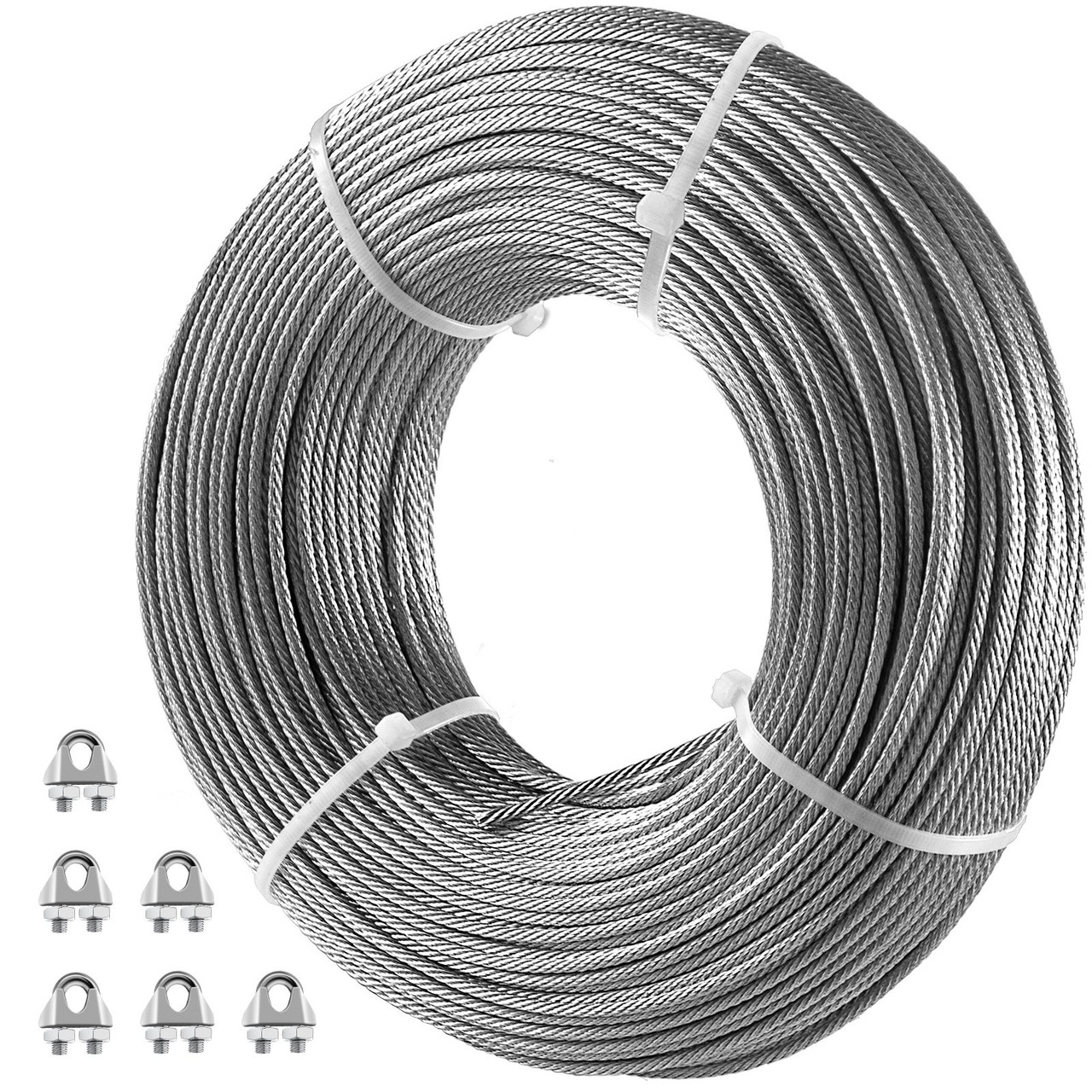 Galvanized Steel Cable Aircraft Cable 1/8'' 500ft 7x7 With Cable Clamps