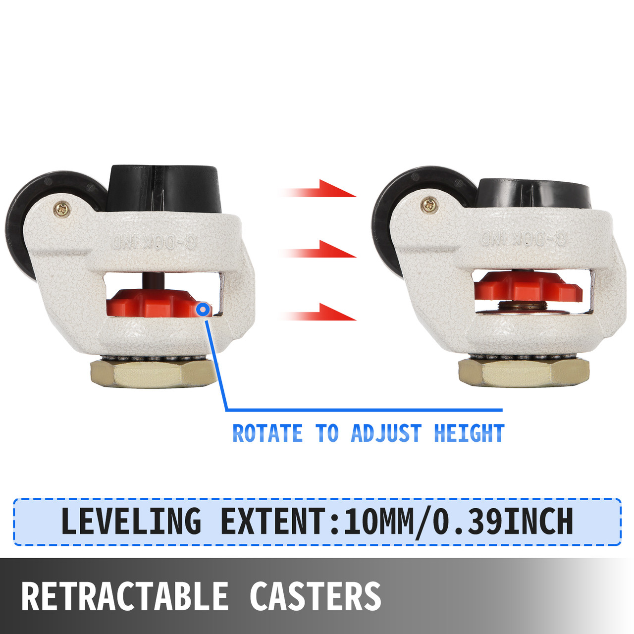 Gd-60s Set Of 4 Leveling Casters High Wearability Medical Footmaster Caster
