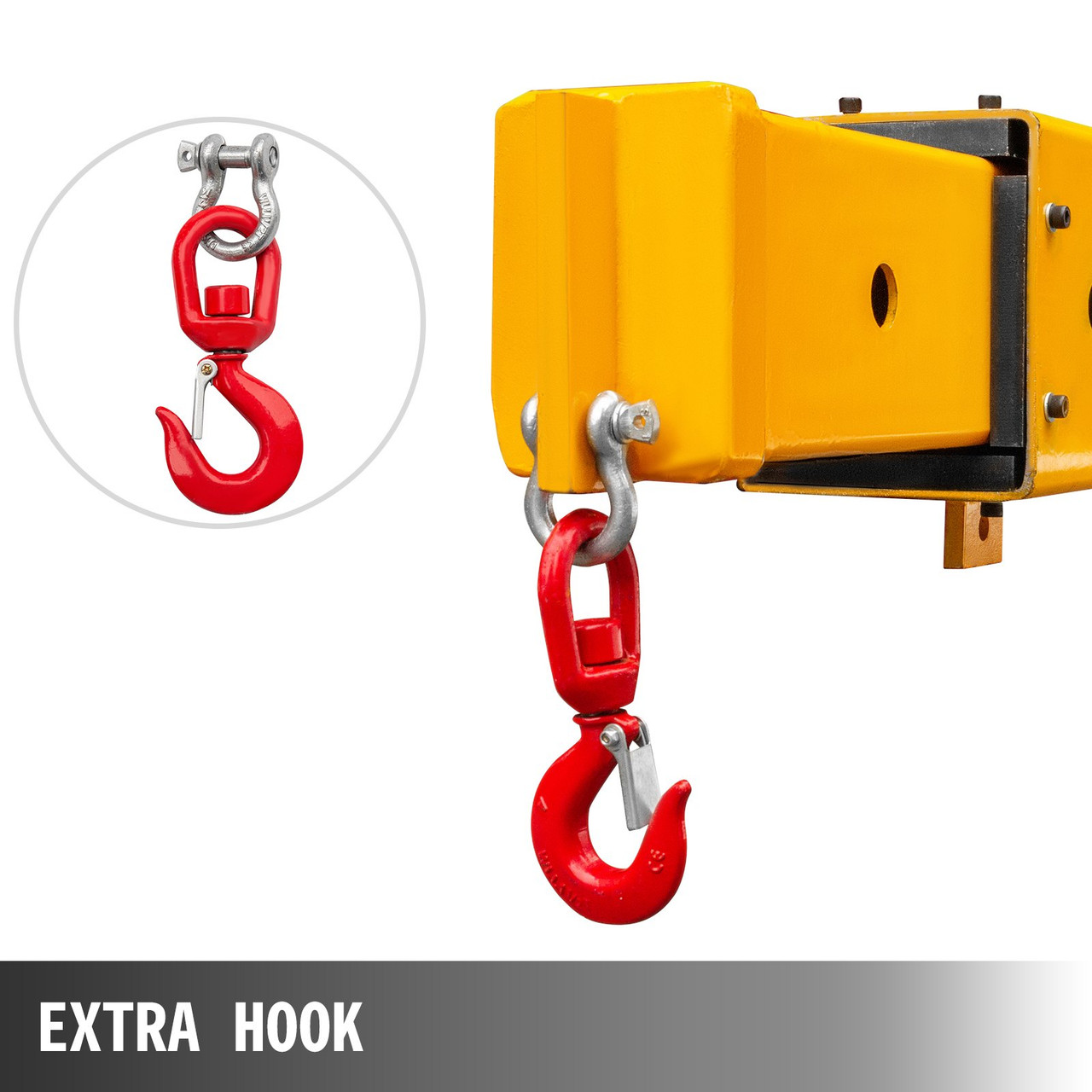 Forklift Mobile Crane 6000lbs/3T Capacity, Forklift Crane Attachment 2 Hooks, Forklift Lifting Hoist w/Truss Jib Boom, Forklift Extension, Forklift Boom Attachment Towing Handling Equipment