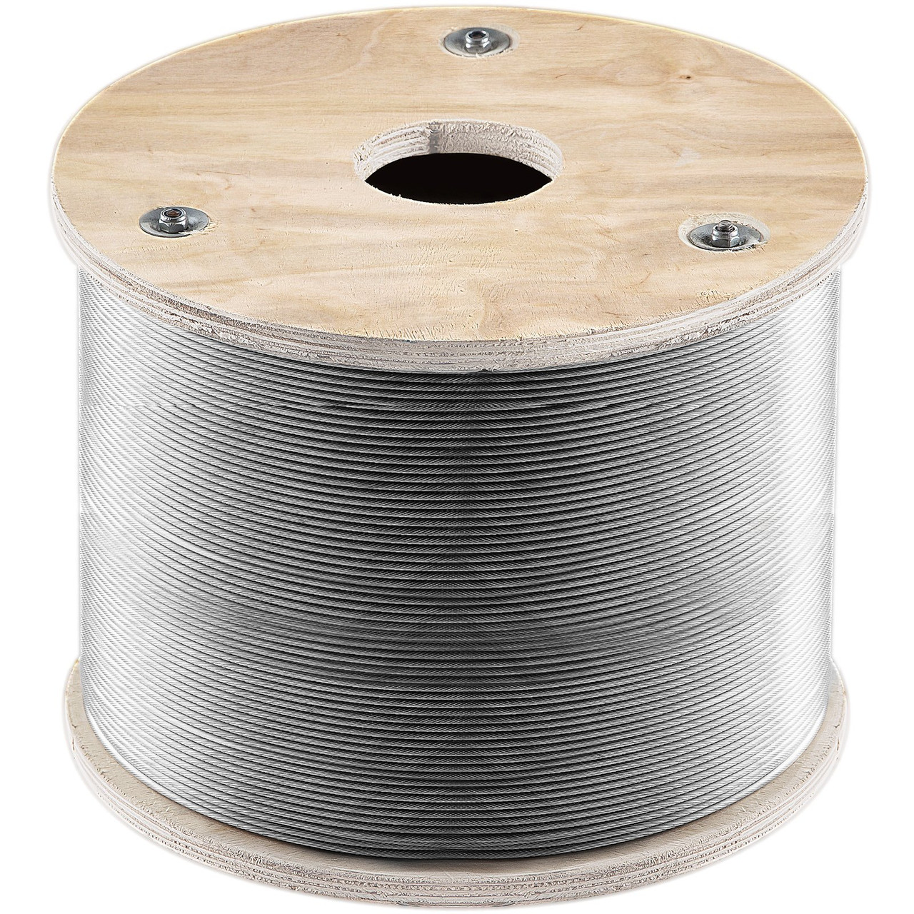 316 Stainless Steel Wire Rope, 1/8in Steel Wire Cable, 500ft Aircraft Cable w/ 7x7 Strands Core, Steel Cable Wire 1700lbs Breaking Strength for Railing Decking, Stair, Clothesline, Handrail