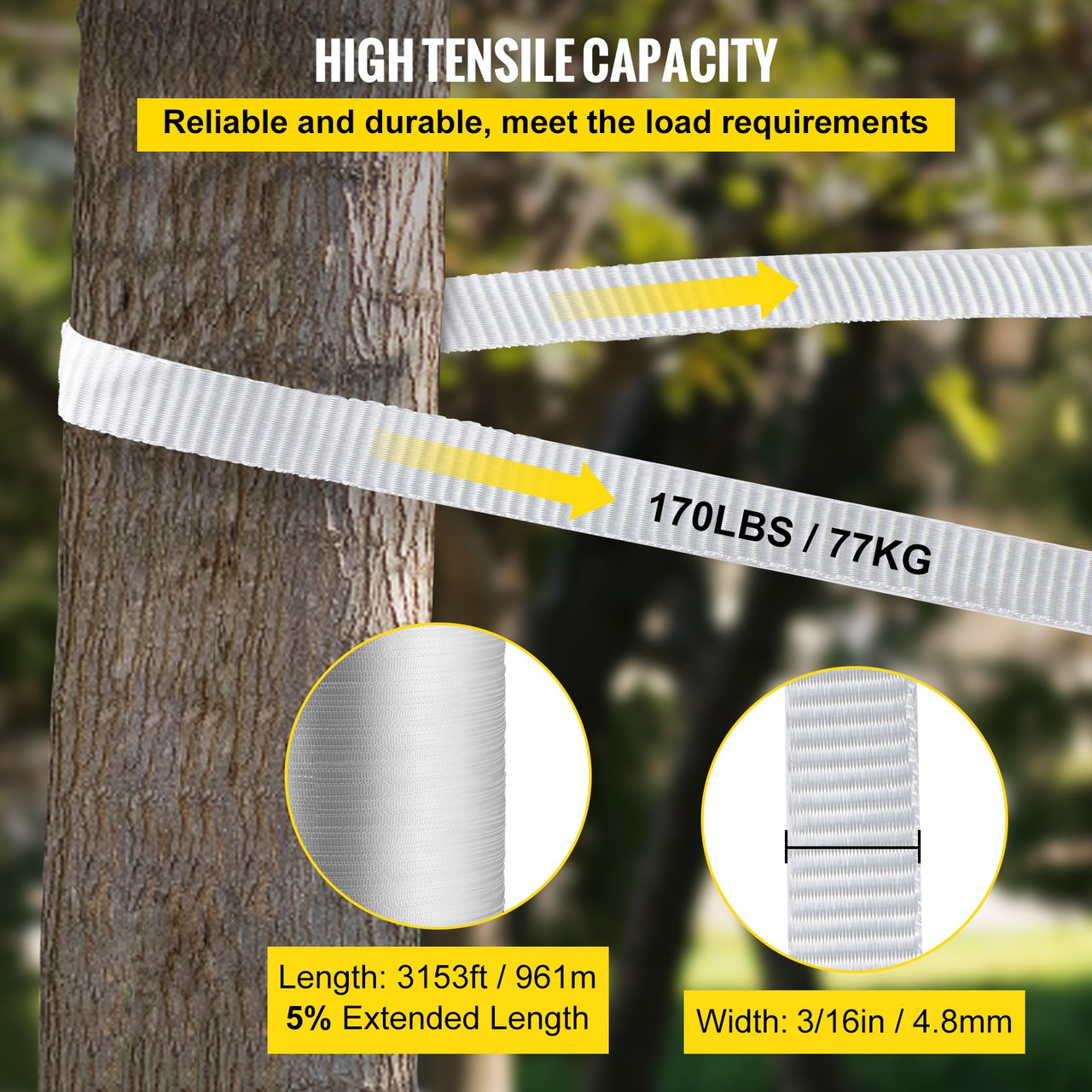 170Lbs Polyester Pull Tape, 3153' x 3/16" Flat Tape for Wire & Cable Conduit Work Variable Functions, Flat Rope for Pulling/Loading/Packing IN ANY WEATHER CONDITON