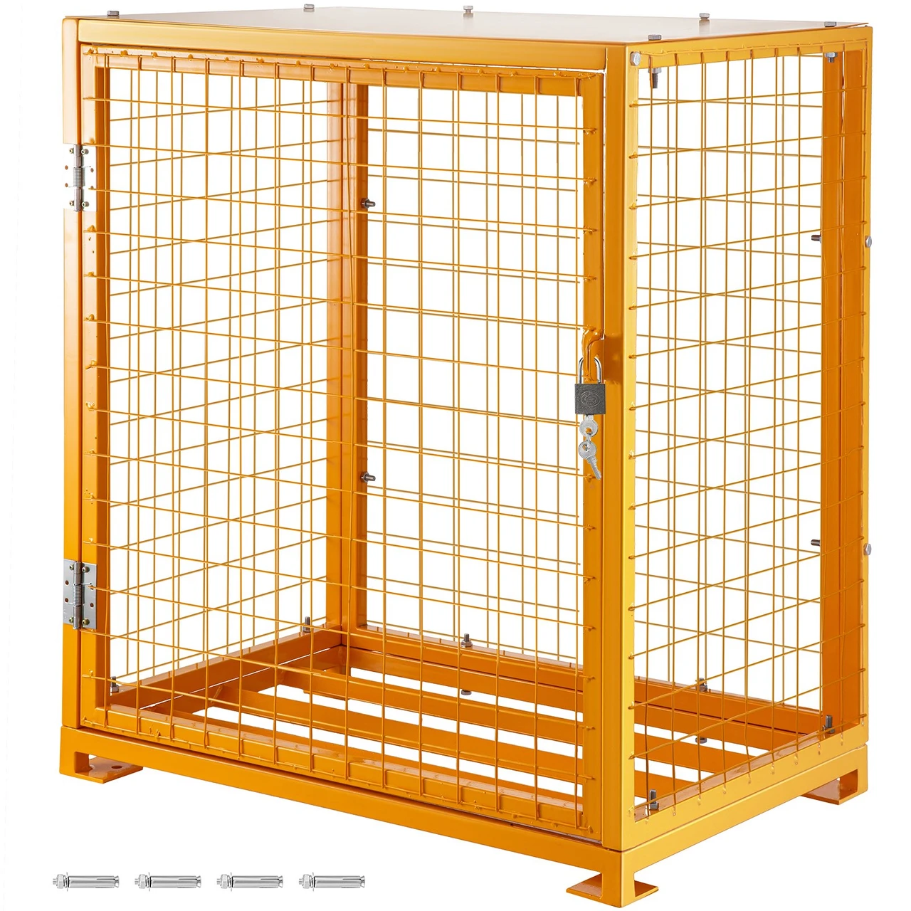 Cylinder Storage Cabinet for Two 50lbs/23kg Cylinders, Vertical Cylinder Storage Cage 31inch Length, 20.5inch Width, 34inch Height, Steel Gas Cylinder Cabinet for Storage and Protection
