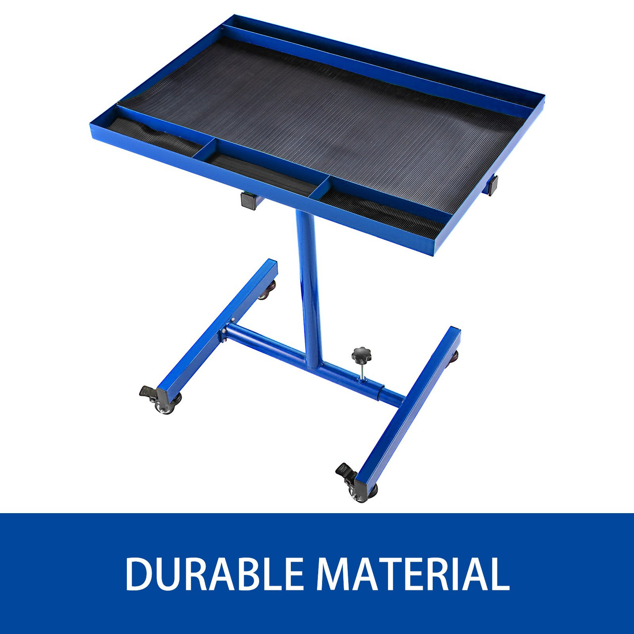 Rolling Tool Table Tear Down Tray 220lbs Adjustable Height For Holding, Blue