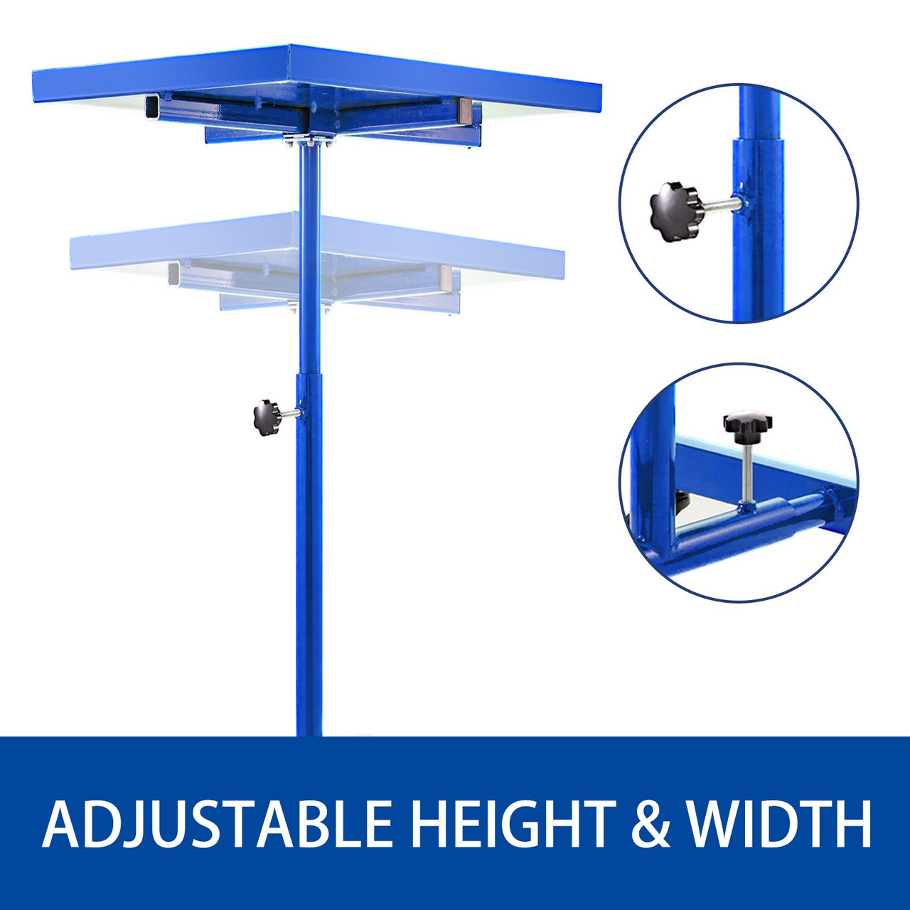 Rolling Tool Table Tear Down Tray 220lbs Adjustable Height For Holding, Blue