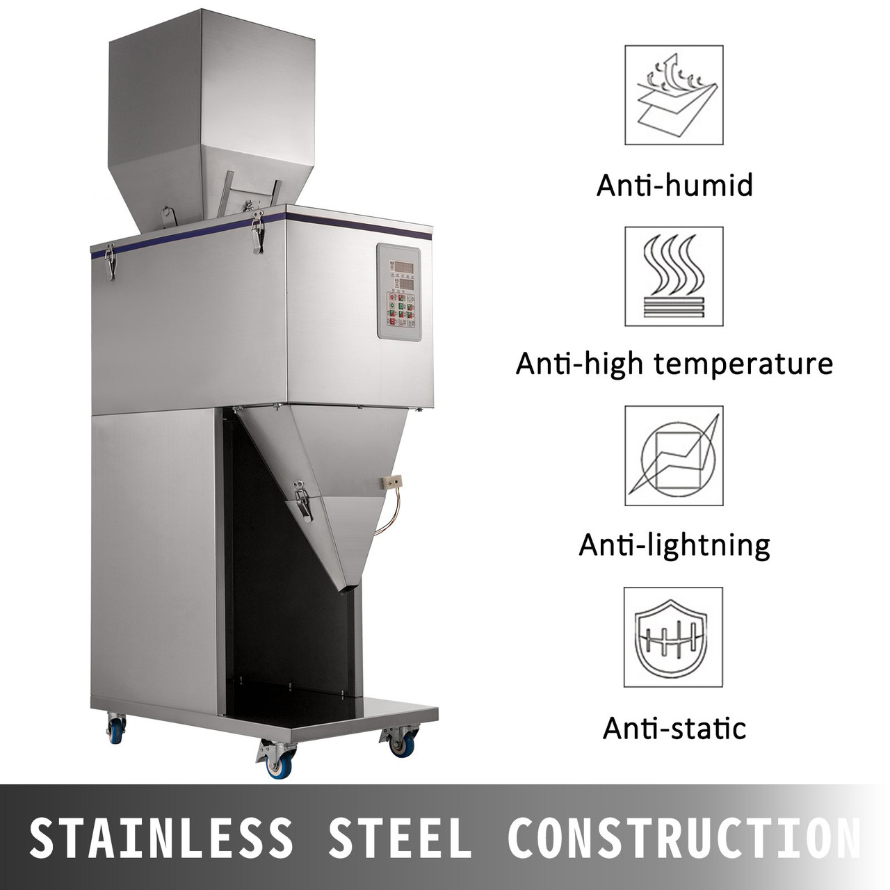 Powder Filling Machine 2000g, Powder Filler Machine 10-15 bag/min, Full Automatic Particle Filling Machine 18 cm Film Width, Powder Weighing Filling Machine for Industries