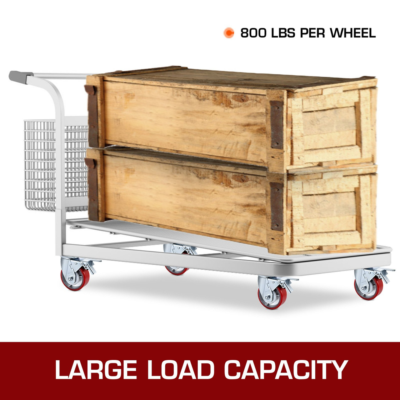 5" X 2" Polyurethane Swivel Caster With Dual Locking Heavy Duty Rigid Fixed