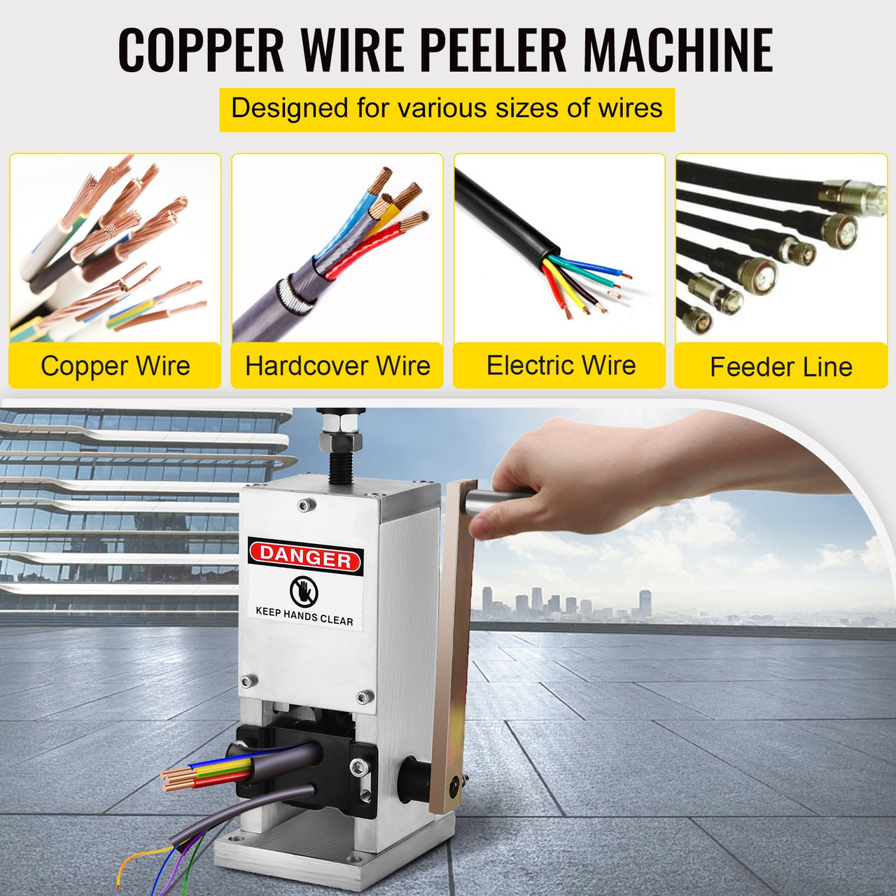 Wire Stripping Machine Scrap Cable Stripper 1.5-25 mm Copper Recycle Tool