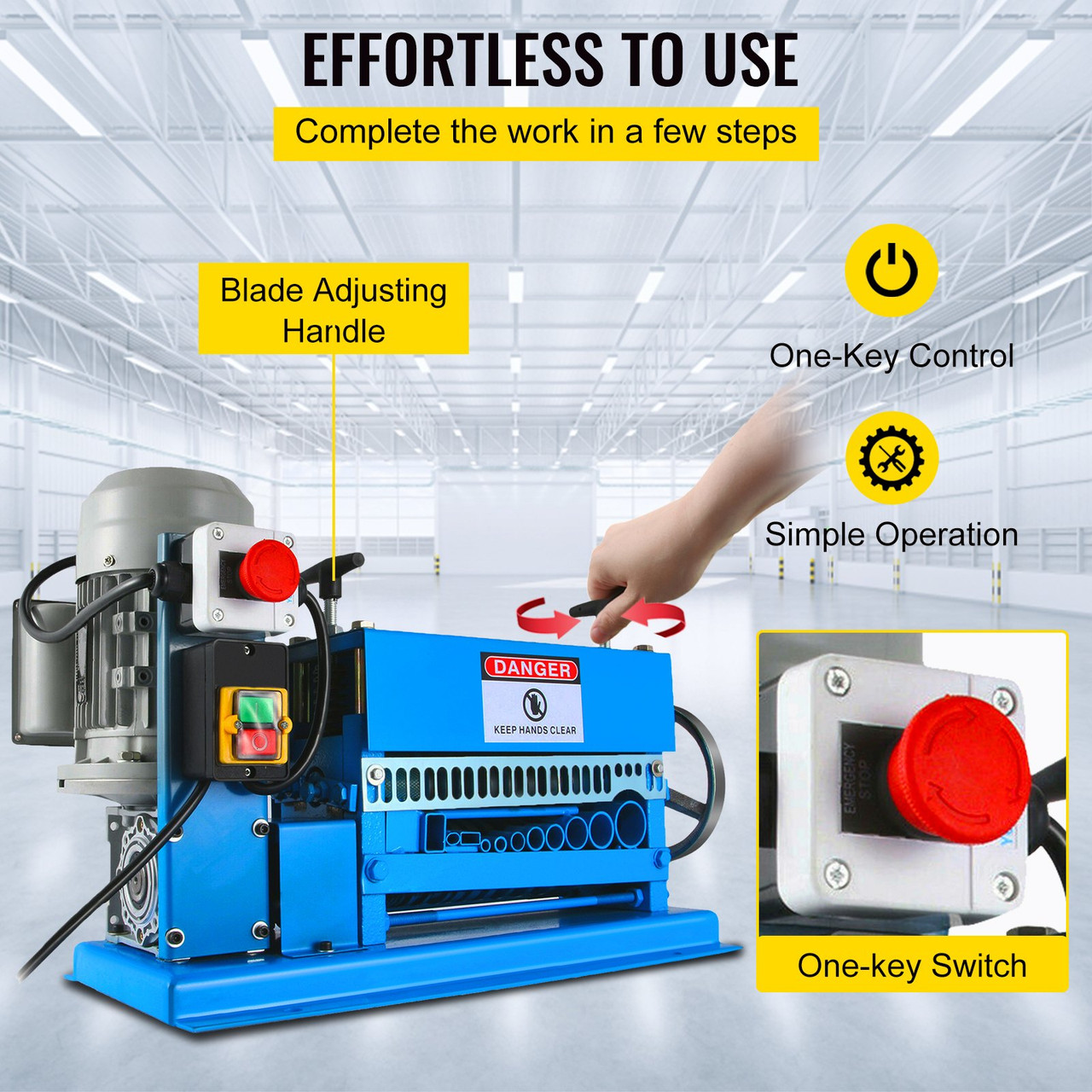 Electric Wire Stripping Machine 1.5mm-38mm Cutting Speed 15 M/min Automatic