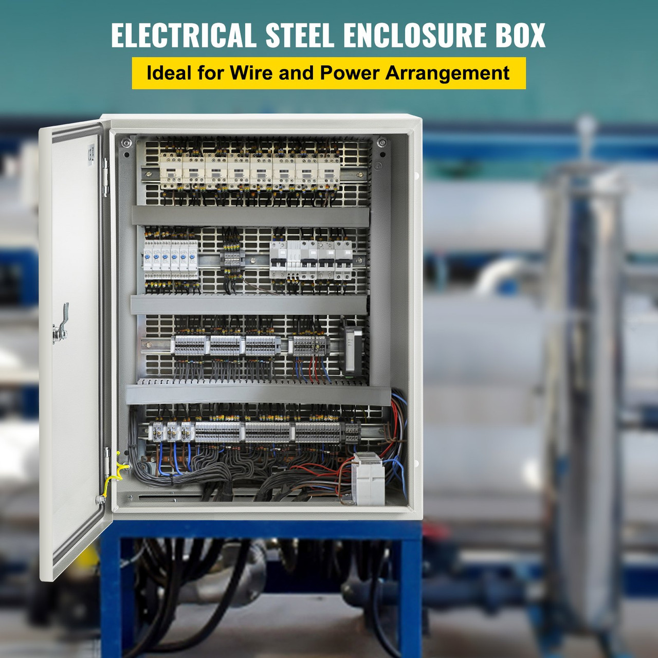 NEMA Steel Enclosure, 20 x 16 x 8'' NEMA 4X Steel Electrical Box, IP66 Waterproof & Dustproof, Outdoor/Indoor Electrical Junction Box, With Mounting Plate