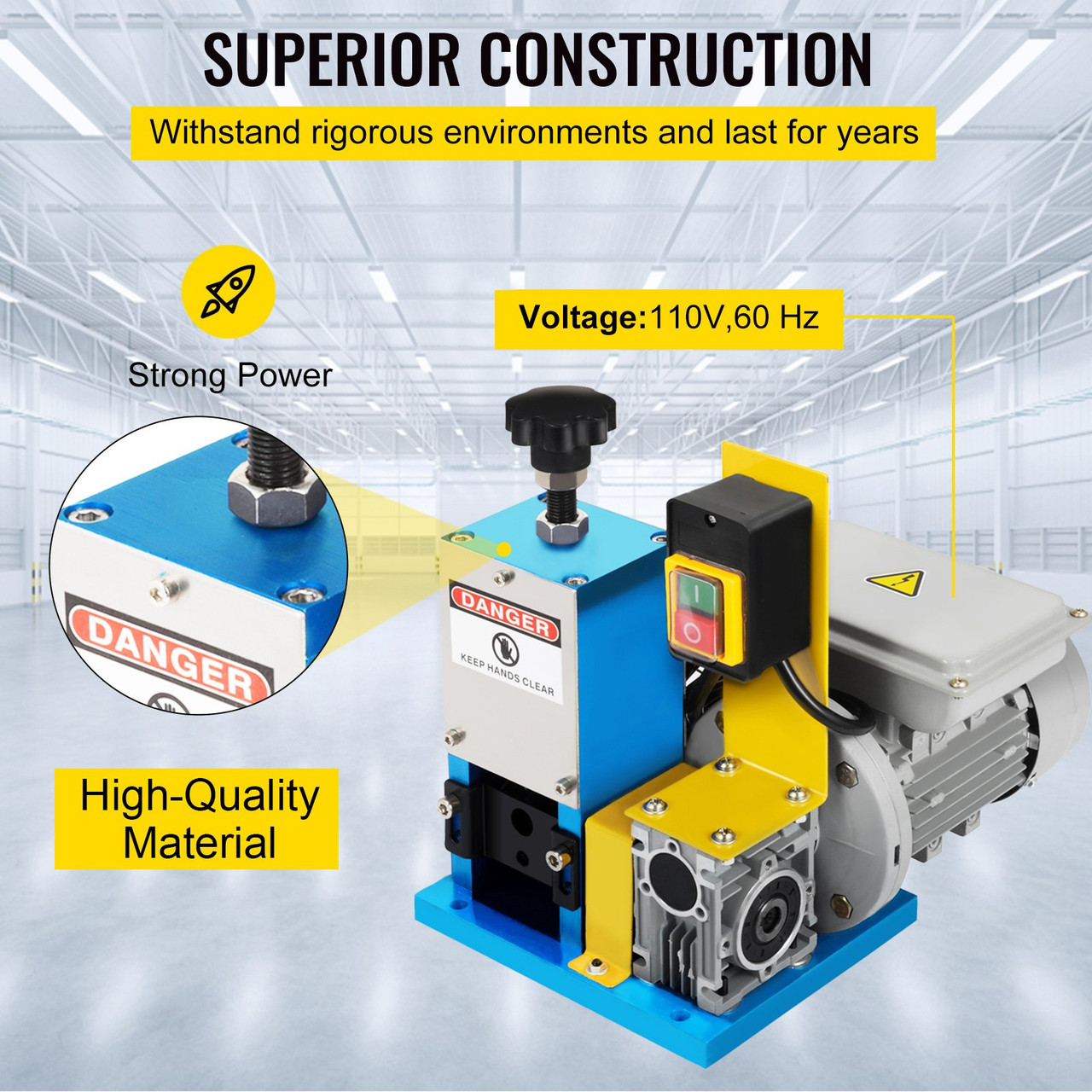 Wire Stripping Machine Automatic Cable Stripper for 0.06"-1" Metal Recycle