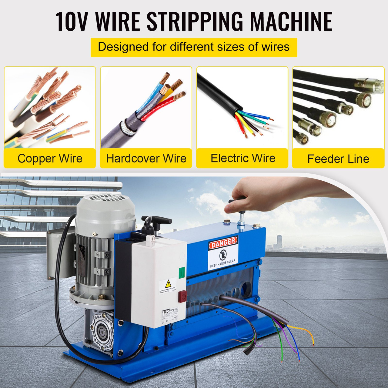 Wire Stripping Machine Copper Cable Stripper 11 Channel 18 AWG-1" OD Wire