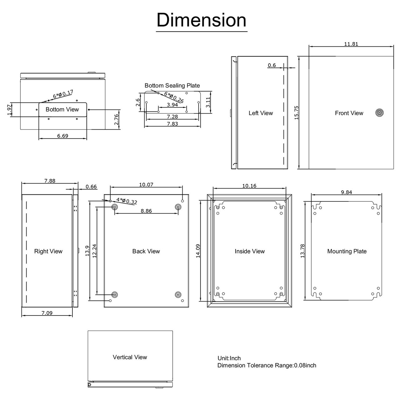 NEMA Steel Enclosure, 16 x 12 x 8'' NEMA 4X Steel Electrical Box, IP66 Waterproof & Dustproof, Outdoor/Indoor Electrical Junction Box, with Mounting Plate