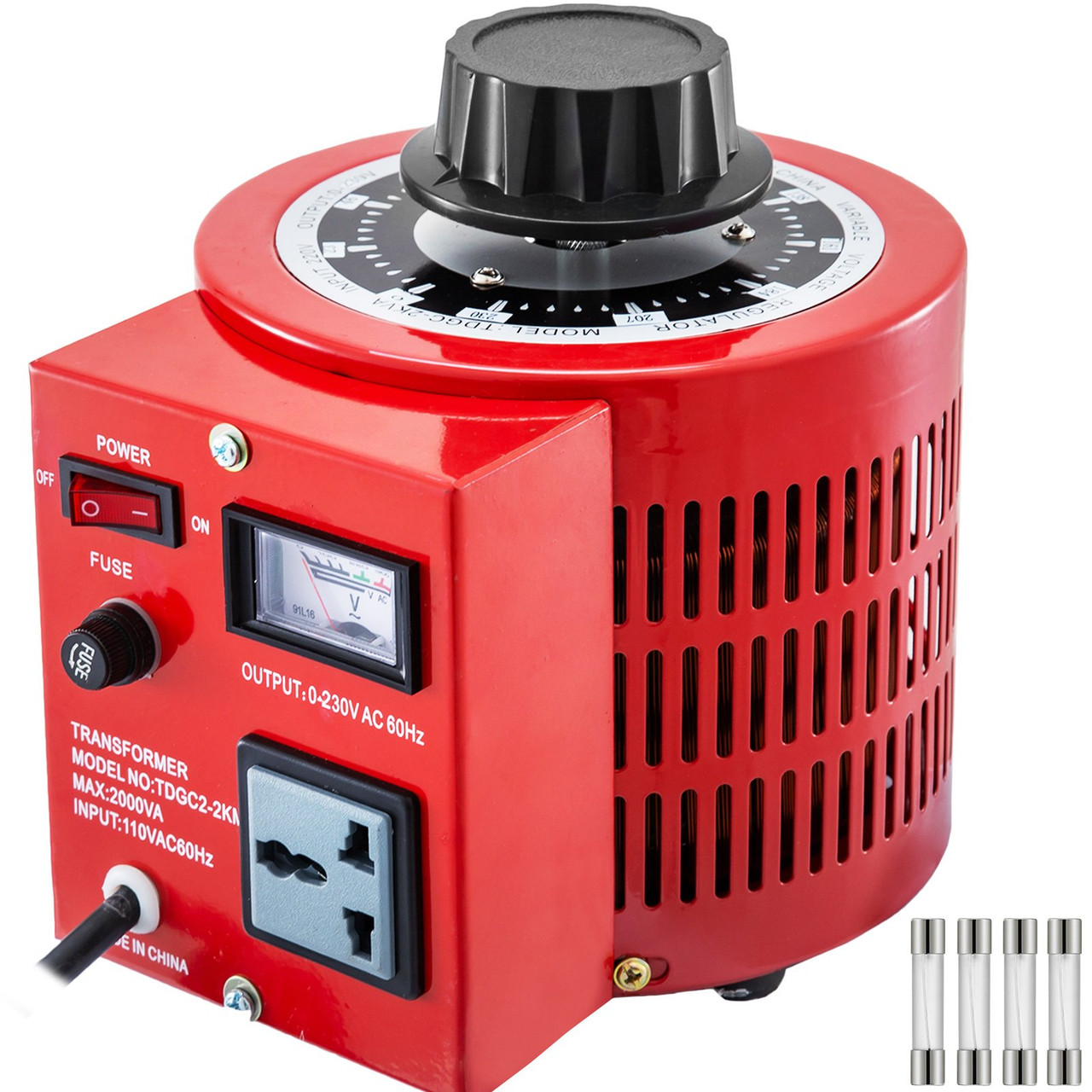 Variable Transformer 2000VA Power Supply Voltage Transformer Converter 0-230V 110V AC 60 Hz Universal plug