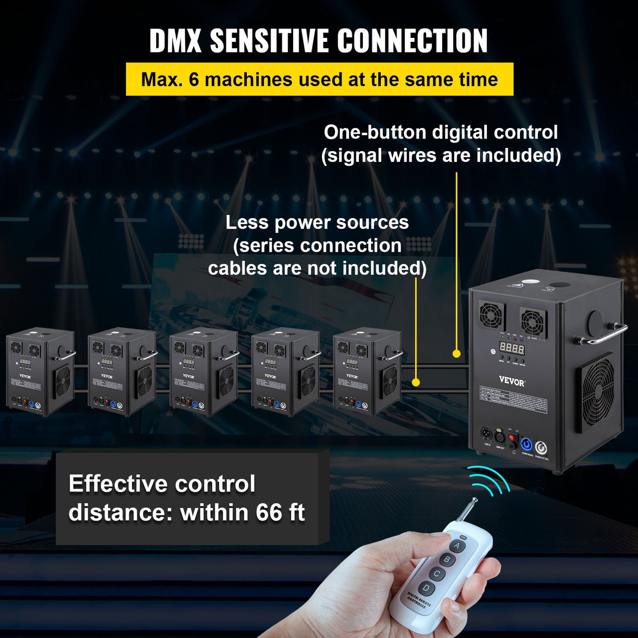 Cold Spark Machine DMX Stage Effect Machine 4pcs 3-16ft Flame Wedding Event Pub