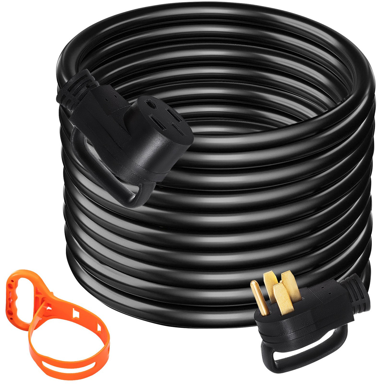 Heavy Duty 15 ft 50 Amp RV Extension Cord Power Supply Cable w/Molded Connector&Handles 125V/250V