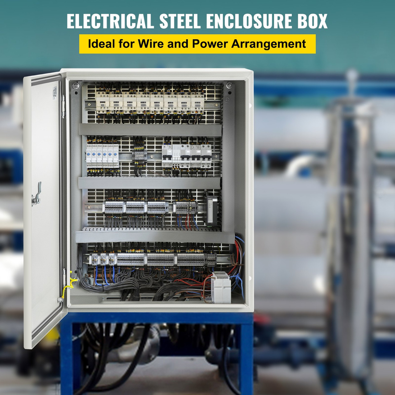 NEMA Steel Enclosure, 20 x 16 x 6'' NEMA 4X Steel Electrical Box, IP66 Waterproof & Dustproof, Outdoor/Indoor Electrical Junction Box, With Mounting Plate