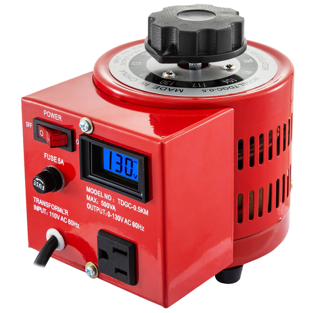 Variable Transformer 500VA AC Voltage Digital Display 
 0-130V 110V AC 60 Hz