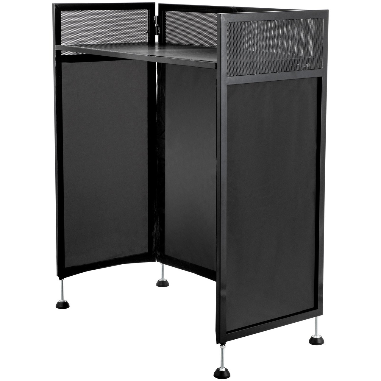 Dj Event Facade White/black Scrim Metal Frame Booth + 20" X 40" Flat Table Top