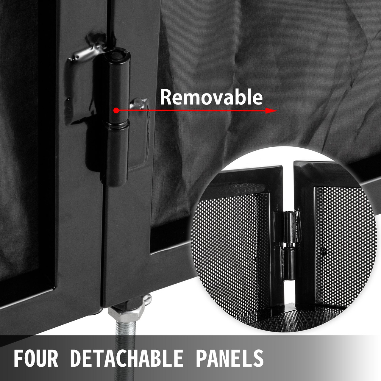 Dj Event Facade White/black Scrim Metal Frame Booth + 20" X 40" Flat Table Top