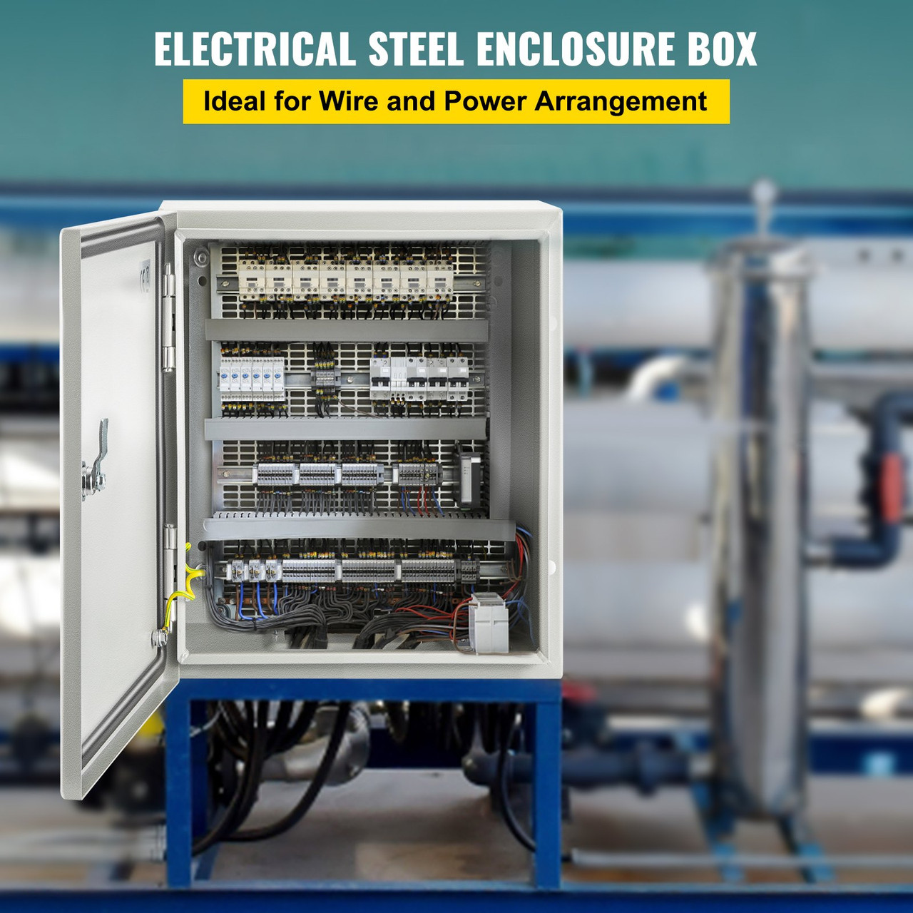 NEMA Steel Enclosure, 12 x 10 x 6'' NEMA 4X Steel Electrical Box, IP66 Waterproof & Dustproof, Outdoor/Indoor Electrical Junction Box, with Mounting Plate