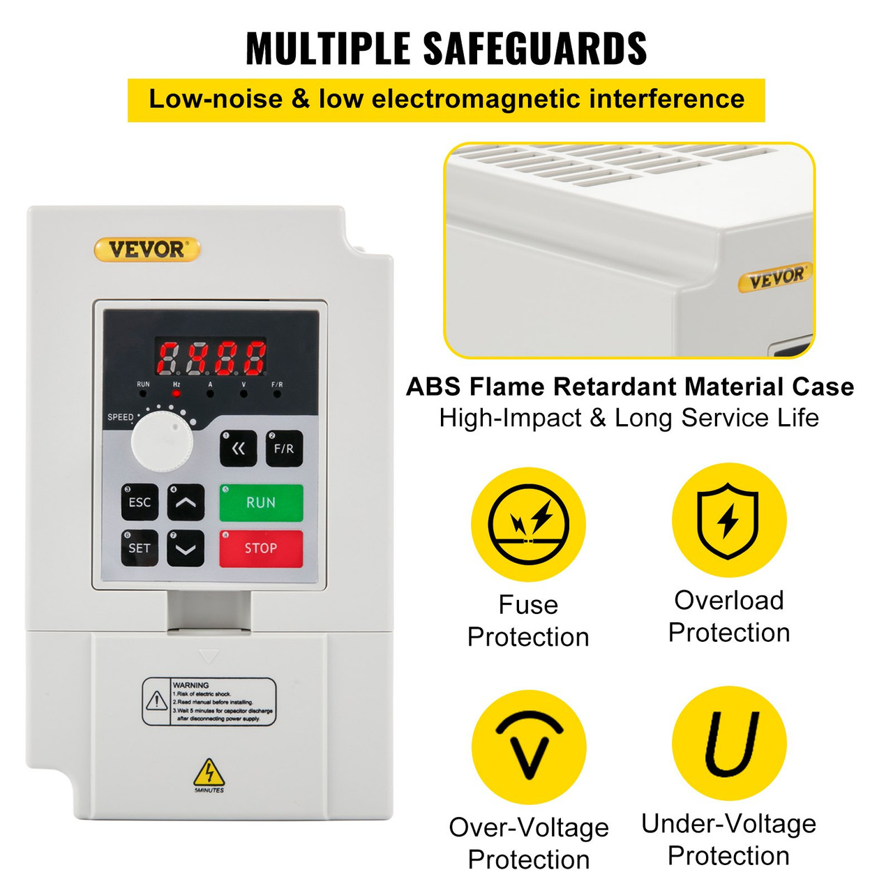 VFD 3KW 220V 4HP, 1 or 3 Phase Input, 3 Phase Output Variable Frequency Drive, AC 14A 0~1000HZ CNC Motor Inverter Converter for Motor Speed (RS485)