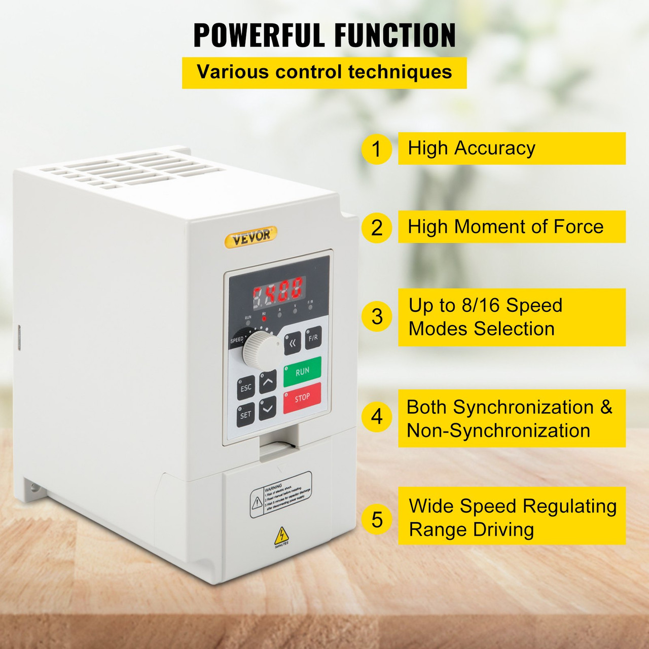 VFD 3KW 220V 4HP, 1 or 3 Phase Input, 3 Phase Output Variable Frequency Drive, AC 14A 0~1000HZ CNC Motor Inverter Converter for Motor Speed (RS485)