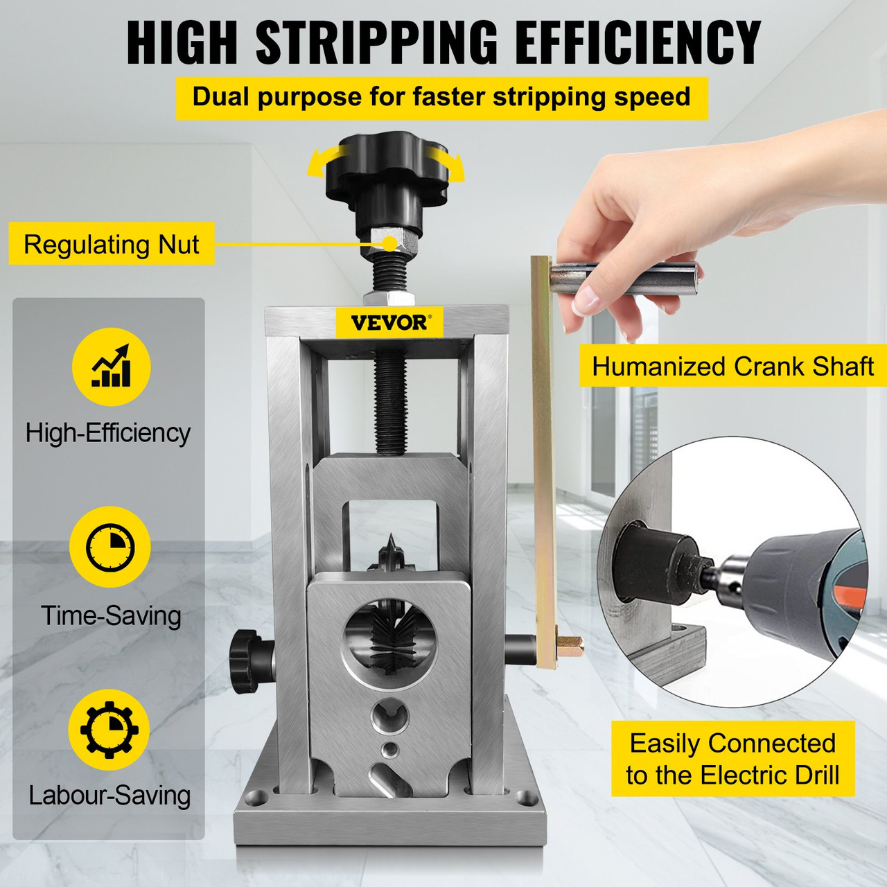 Manual Wire Stripper Stripping Machine 0.06-1.57 in for Cable Peeling