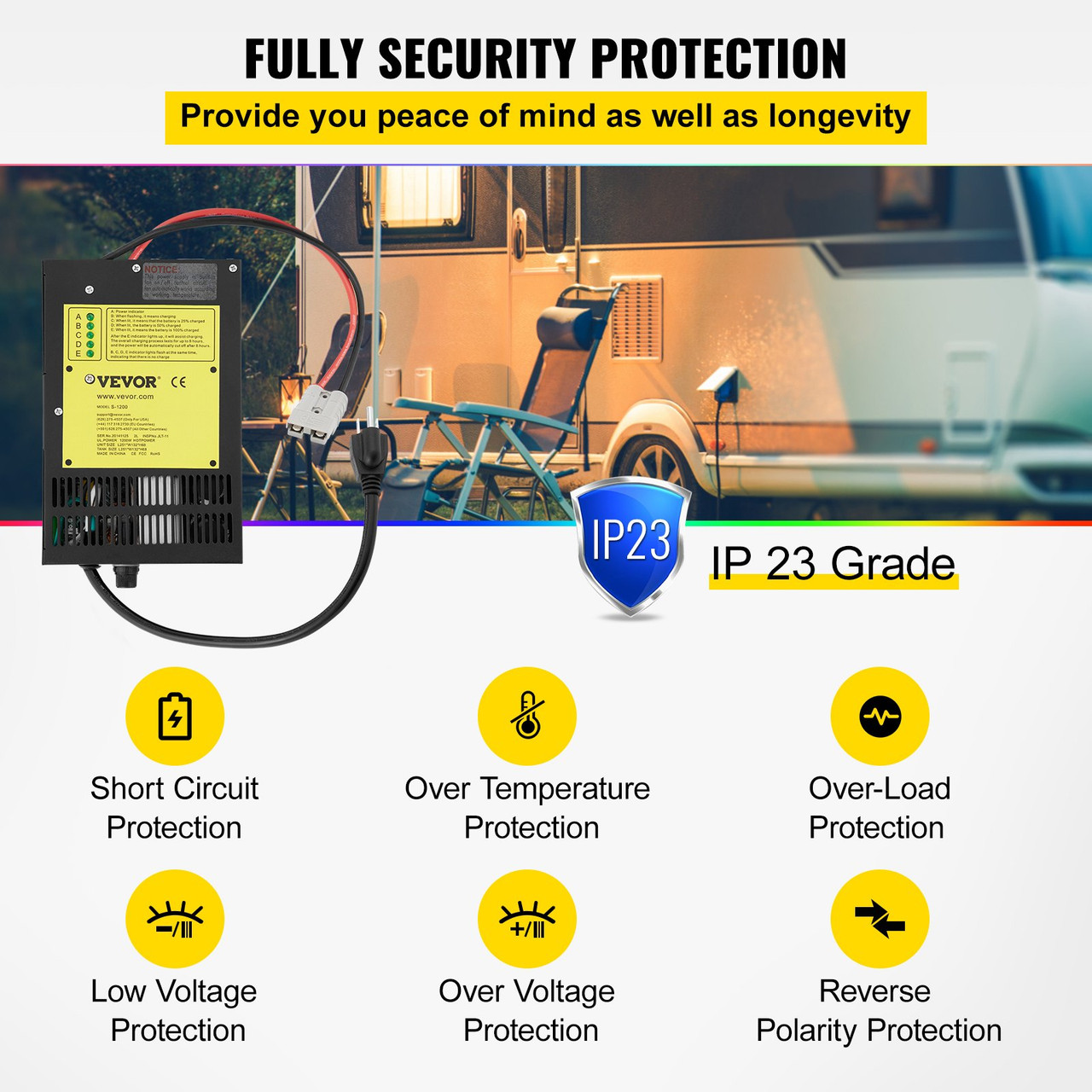 RV Power Converter Battery Charger 110 V AC to 12 V DC 60 AMP RV Converter