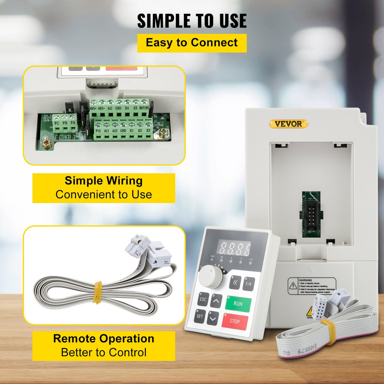 VFD 2.2KW 110V 3HP, 1 or 3 Phase Input, 3 Phase Output Variable Frequency Drive, AC 17.5A 0~1000HZ CNC Motor Inverter Converter for Motor Speed (RS485)