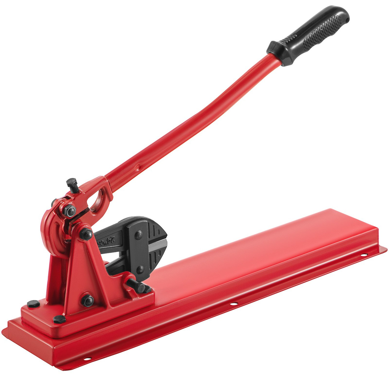 24" Bench Type Hand Swager, Cutting Capacity 3/8" Bolt Cutter Bench Type, Hardness 35-45HRC Crimping Tool Bench Wire Rope Cable, Red Swaging Machine for Swaging and Cutting, Arm Bench Swager