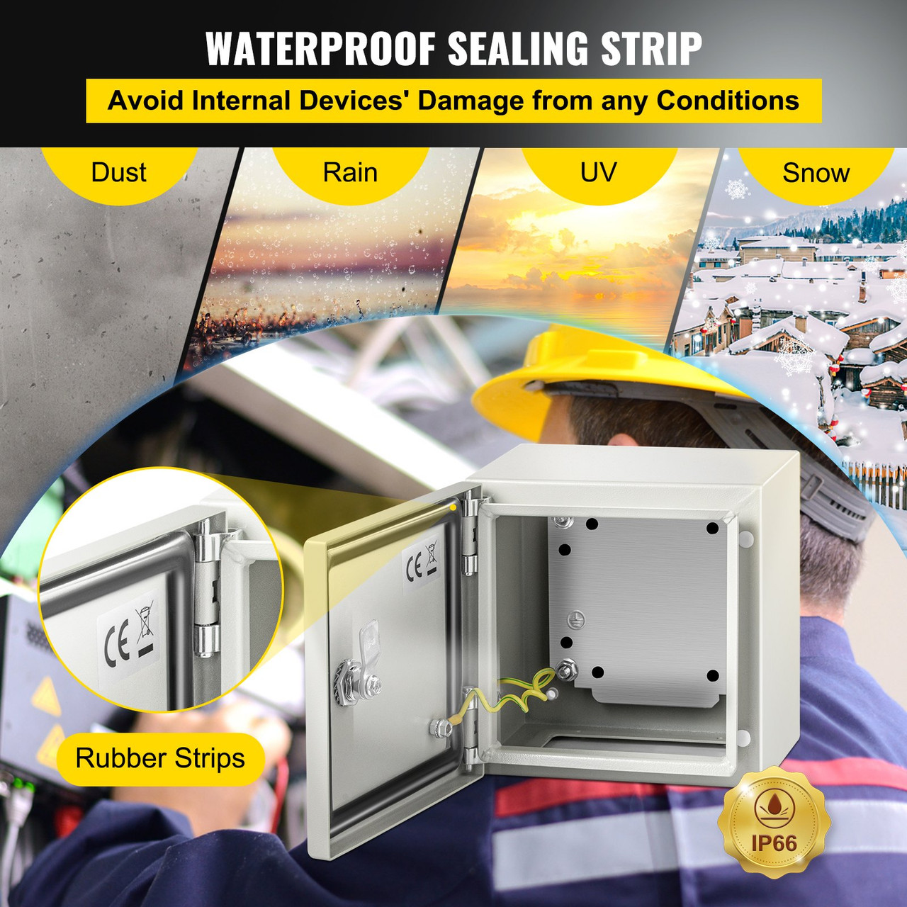 Steel Electrical Box Electrical Enclosure Box 8 x 8 x6'' Carbon Steel IP65