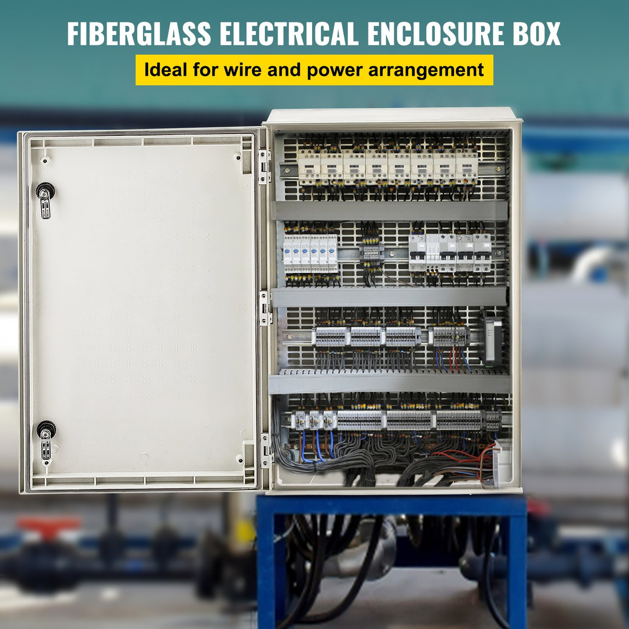 Fiberglass Enclosure Electrical Enclosure Box 23.6 x 15.7 x 9.1"Wall Mount