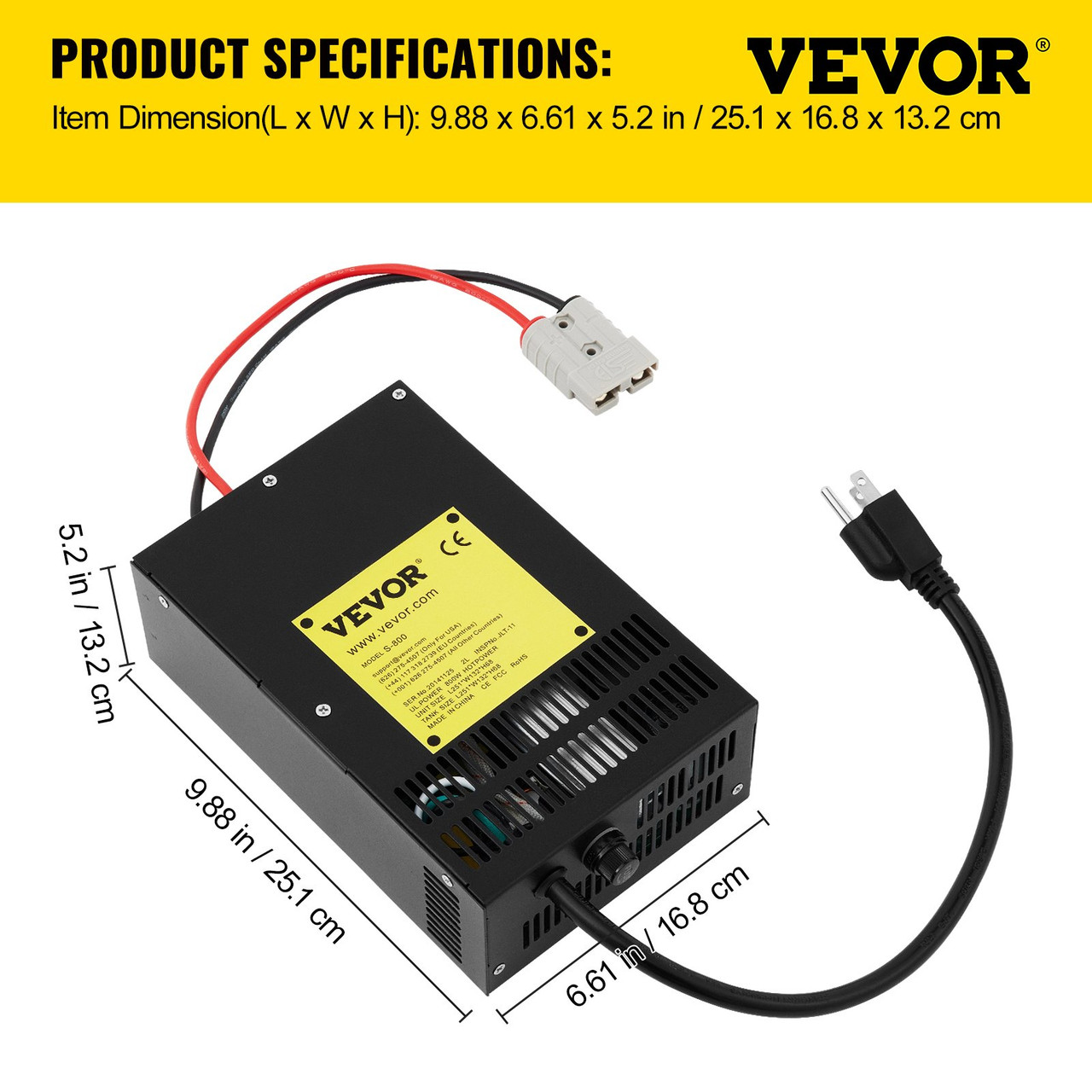 VEVOR RV Power Converter Charger, 110v AC to 12v DC, Power Supply