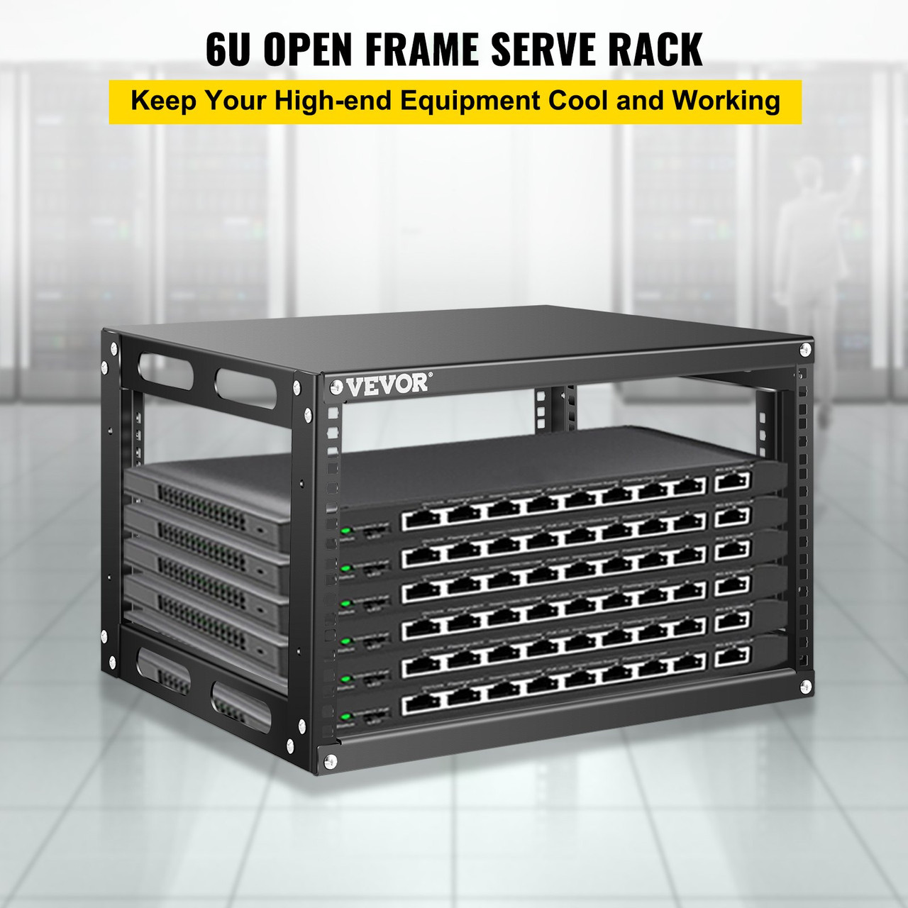 Cmple - 6U Wall Mount Open Frame Rack - 19 inch 2 Post Server Equipmen